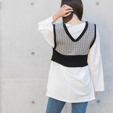 【前後2WAY】幾何学柄ビスチェ【ニット】