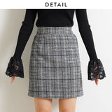 チェック柄タイトスカート