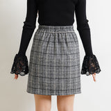 チェック柄タイトスカート