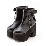 サイドレースアップショートブーツ