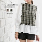 ツイードドッキングブラウス