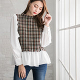 ツイードドッキングブラウス