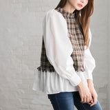 ツイードドッキングブラウス