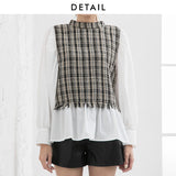 ツイードドッキングブラウス