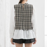 ツイードドッキングブラウス