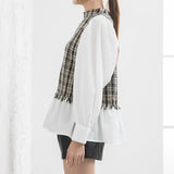 ツイードドッキングブラウス