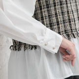 ツイードドッキングブラウス