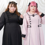 パイピングフリルナースワンピース