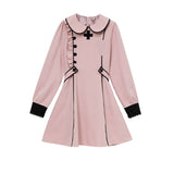 パイピングフリルナースワンピース