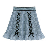 フロントレースアップフリルスカート