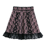 フロントレースアップフリルスカート