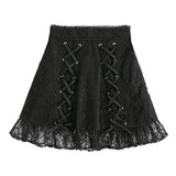 フロントレースアップフリルスカート