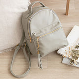 ジップアクセントフェイクレザーミニリュック