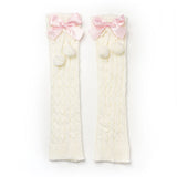 ぽんぽんリボンレッグウォーマー