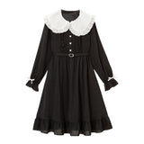 選べる襟無地orハートドットフリルワンピース