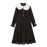 選べる襟無地orハートドットフリルワンピース