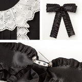 コットン刺繍レース丸襟ブラウス