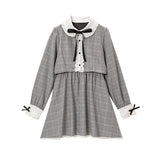 フリルリボンセットアップ風ワンピース