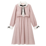 フリルリボンセットアップ風ワンピース