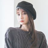 【メール便】合皮パイピングフェルトベレー