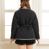 キルティングパールボタンコート