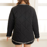 キルティングパールボタンコート