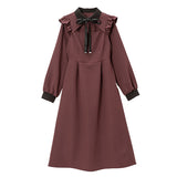 胸開き肩フリルワンピース