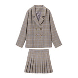 チジャケット&プリーツスカパンェック柄セットアップ