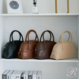 クロコ型押しミニボストンバッグ