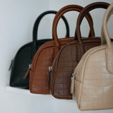 クロコ型押しミニボストンバッグ