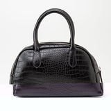 クロコ型押しミニボストンバッグ