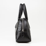 クロコ型押しミニボストンバッグ