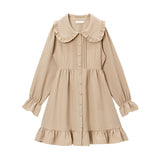 丸襟シンプルドールワンピース