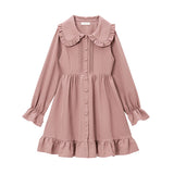 丸襟シンプルドールワンピース