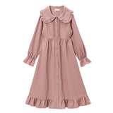 丸襟シンプルドールワンピース