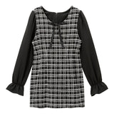 シンプルツイード上品ワンピース