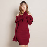 パールフリルタイトワンピース【ニット】