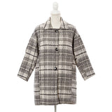 チェック柄Aライン襟コート