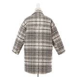 チェック柄Aライン襟コート