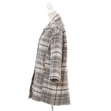 チェック柄Aライン襟コート