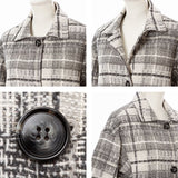 チェック柄Aライン襟コート