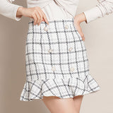 パールボタンツイードスカート