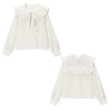 羽根刺繍セーラー襟ブラウス