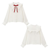 【メール便】フリルレース猫耳ブラウス