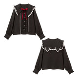 【メール便】フリルレース猫耳ブラウス