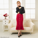 バックリボンリブニットトップス