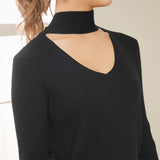 バックリボンリブニットトップス