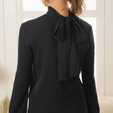 バックリボンリブニットトップス