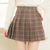 チェックプリーツスカパン