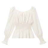 シャーリングリボンブラウス